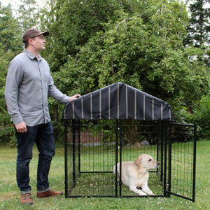 Lucky Dog 4' x 4' x 4.5' Covered Wire Dog Fence Kennel Pet Play Pen (2 Pack)
