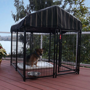 Lucky Dog 4' x 4' x 4.5' Covered Wire Dog Fence Kennel Pet Play Pen (2 Pack)