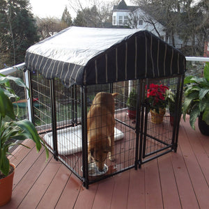 Lucky Dog 4' x 4' x 4.5' Covered Wire Dog Fence Kennel Pet Play Pen (2 Pack)