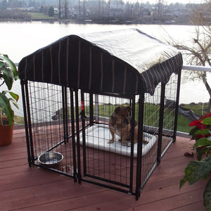 Lucky Dog 4' x 4' x 4.5' Covered Wire Dog Fence Kennel Pet Play Pen (2 Pack)
