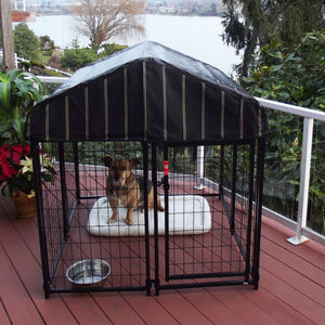Lucky Dog 4' x 4' x 4.5' Covered Wire Dog Fence Kennel Pet Play Pen (2 Pack)