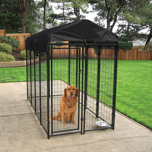 Lucky Dog Uptown Large Outdoor Covered Kennel Heavy Duty Dog Fence Pen (4 Pack)