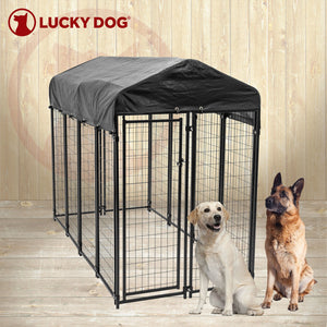 Lucky Dog Uptown Large Outdoor Covered Kennel Heavy Duty Dog Fence Pen (4 Pack)