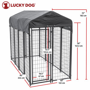 Lucky Dog Uptown Large Outdoor Covered Kennel Heavy Duty Dog Fence Pen (2 Pack)