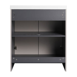 Contemporary Freestanding Bathroom Vanity With Resin Sink & Soft-Close Cabinet Doors