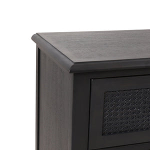 Newell Cane 3 Drawer Dresser - Dark Gray