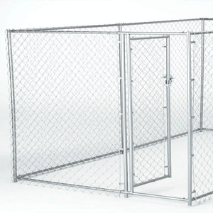 Lucky Dog 10 x 10 Foot Heavy Duty Outdoor Chain Link Dog Kennel w/ Door (2 Pack)