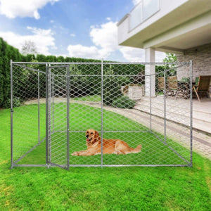 Lucky Dog 10' x 10' Heavy Duty Outdoor Chain Link Dog Kennel w/ Door (3 Pack)