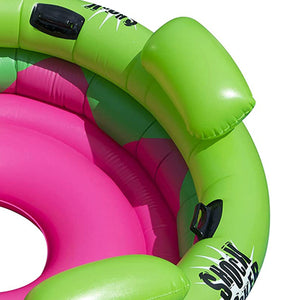 Swimline Shock Rocker 4-Person 72" Inflatable Float Island for Pool, Lake, Green