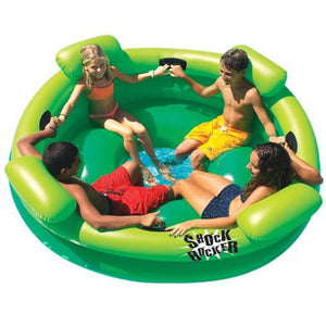 Swimline Shock Rocker 4-Person 72" Inflatable Float Island for Pool, Lake, Green