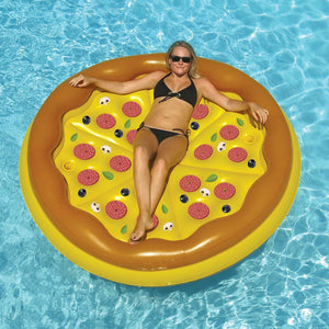 Swimline Giant 70" Inflatable Personal Pan Pizza Pool Float, Lake Water Raft - TRAPSKI