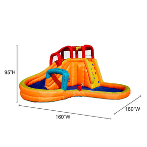 Banzai Kids Inflatable Lazy River Adventure Water Park and Battle Bop Combo Pack