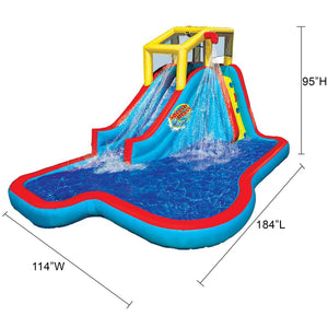 Banzai Slide N' Soak Inflatable Outdoor Kids Splash Pool Water Park Play Center