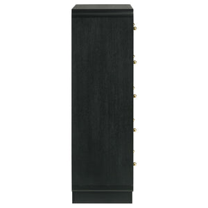 Burton - 5 Drawer Chest Of Drawers - Black