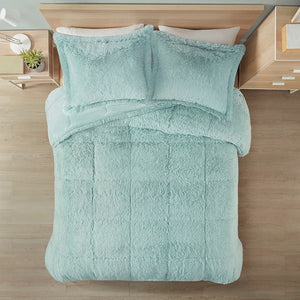 Full/Queen Shaggy Long Fur Comforter Mini Set