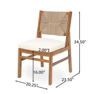 Outdoor 7 Pieces Acacia Wood Dining Set with Taiga 69 Table and Teak Finish