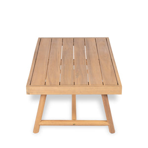 Patio Acacia Wood Chat Set, Club Chair + Coffee Table with Water-resistant Cushion
