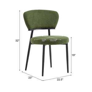 Upholstered Dining Chair Set of 2 - Green Fabric