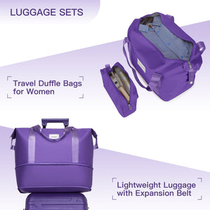6-Piece Purple Expandable Hardshell Luggage Set with TSA Locks