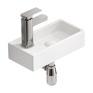 Wall Mounted Bathroom Sink With Faucet And Drain