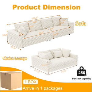 4 Seat Modern Comfy Upholstered Sofa Cloud Couch