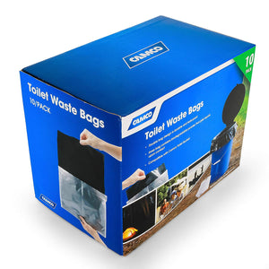 Camco 10 Pack Leak Proof Double Lined Camping Toilet Bucket Waste Bags, Black