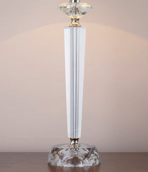 Diamond - Torch Contemporary Crystal Table Lamp (Set of 2) - Clear / Off White / Polished Nickel