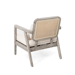 (Set of 2) Outdoor Acacia Wood Patio Club Chairs with Cushions