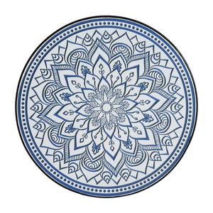 Outdoor Round Side Table With Mosaic Style Top And Curved Iron Legs