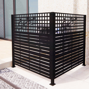 W48" x H47.3" Metal Privacy Screen with Rose Design