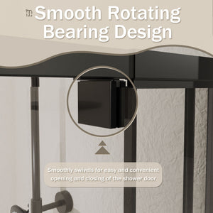 Semi Frameless Pivot Hinged Shower Door, Reversible Design