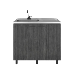 Gold Utility Sink Cabinet with 2 Doors and 3 Shelves