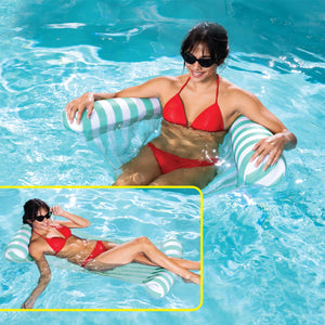 Magic Time International Inflatable Striped Hammock Pool Float, Teal (3 Pack)