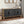 Black Carved Symmetrical Design Door And Wood Coloured Frame TV Stand