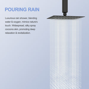 8" Square Rain Shower Head, Ceiling / Wall Mount Stainless Steel Bath Fixture