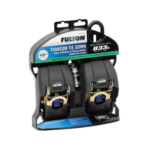 Fulton 2060366 2 x 43 Inch Zinc Transom Retractable Ratchet Boat Tie Down Straps - TRAPSKI