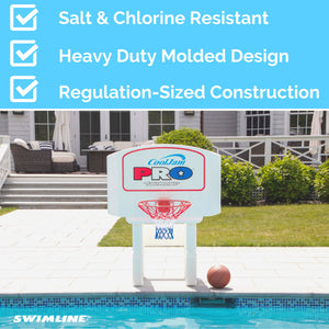 Swimline Cool Jam Pro In-Ground Poolside Basketball Game w/ Adjustable Backboard