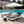 White Acacia Solid Wood Outdoor Chaise Lounge with Dark Grey Cushion