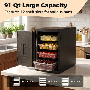 91 Qt Insulated Food Pan Carrier with Safety Buckles