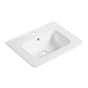 Vessel Sink Top With Overflow Drain - Milk White
