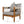 Acacia Wood Outdoor Club Chair with Handwoven Rope Accents & Curved Backrest