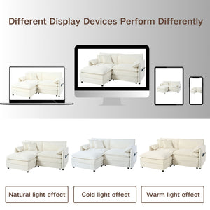 Modern Comfy Deep Seat Modular Sectional Sofa Cloud Couch With Ottoman