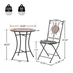 Lambert Outdoor Chat Set - Black / Red
