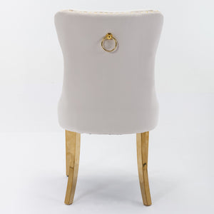 Nikki Collection Modern Tufted Velvet Upholstered Dining Chairs - Set of 2