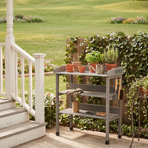 Outdoor Potting Table, 3 Tier Workbench