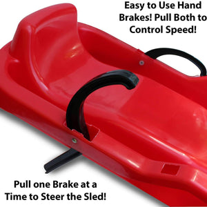 Flexible Flyer Winter Heat Snow Sled w/ Steering and Brakes for Kids and Adults