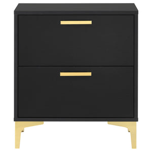 2 Drawer Rectangular Nightstand - Black