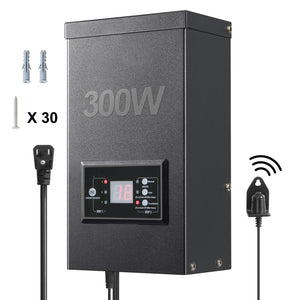 300W Low Voltage Landscape Transformer with Timer and Photocell Sensor