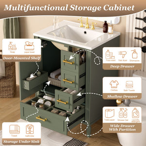 Traditional Bathroom Vanity Set With Soft Close Doors