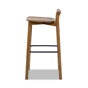Sven 30" Modern Minimalist Low Back Wood Barstool